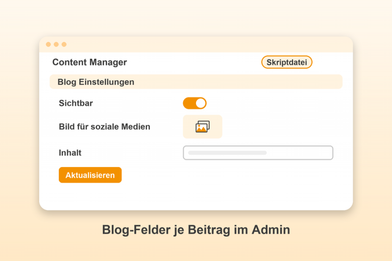 Preview: Blog für Gambio: Blog-Felder je Beitrag im Admin