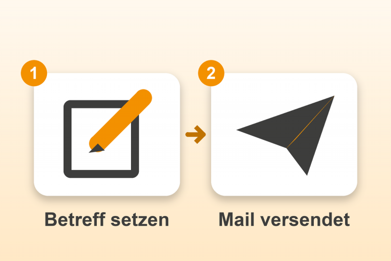 Eigene E-Mail-Betreffe für Gambio in zwei Schritten: Betreff setzen, Mail versendet