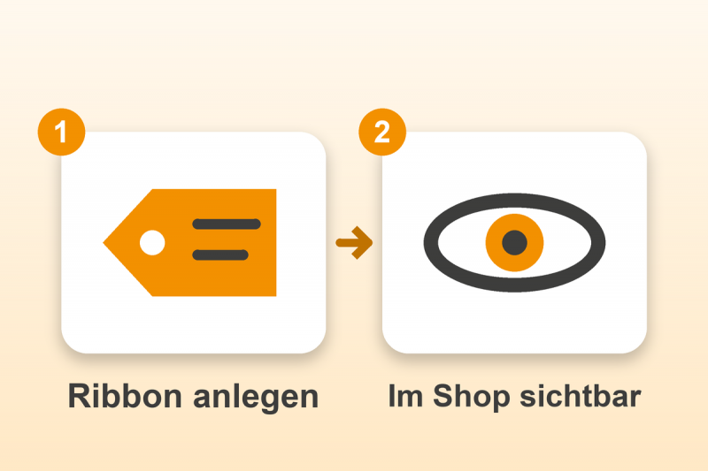 Eigene Ribbons für Gambio in zwei Schritten: Ribbon anlegen, Im Shop sichtbar