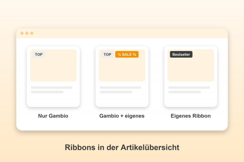 Eigene Ribbons für Gambio: Ribbons in der Artikelübersicht