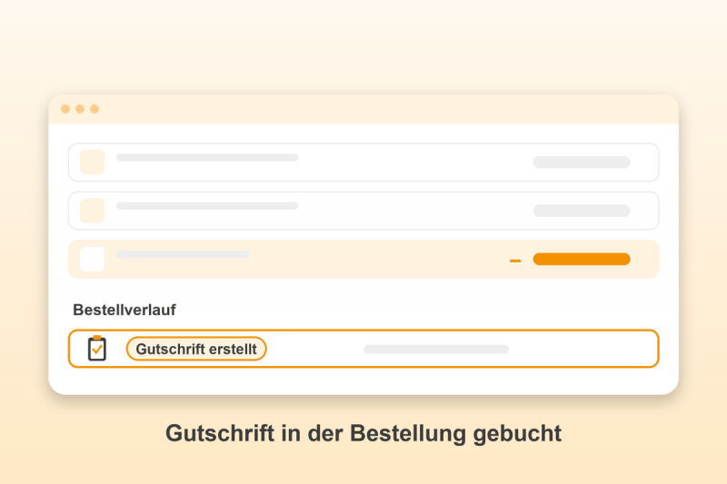 Preview: Gutschrift erstellen für Gambio: Gutschrift in der Bestellung gebucht