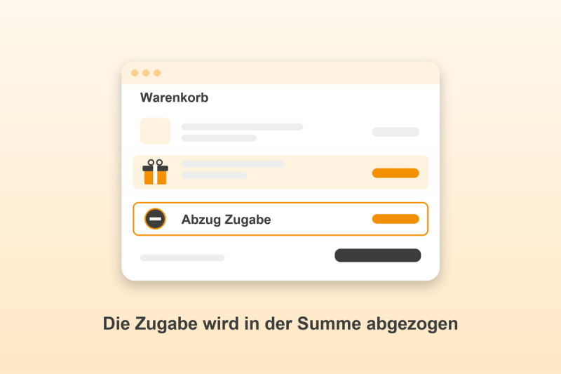 Preview: Gratis-Zugabe für Gambio: Die Zugabe wird in der Summe abgezogen