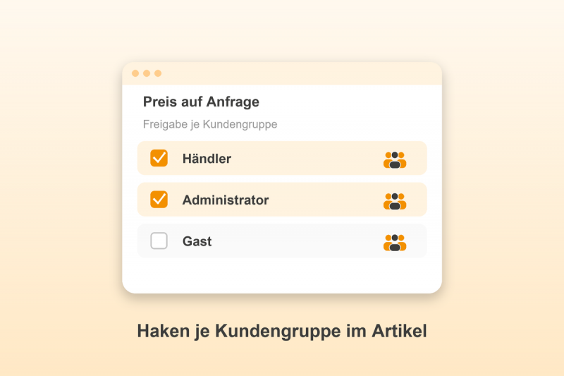 Preview: Preis auf Anfrage nach Kundengruppe für Gambio: Haken je Kundengruppe im Artikel