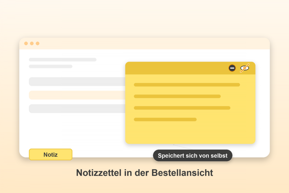 Bestellnotiz für Gambio: Notizzettel in der Bestellansicht