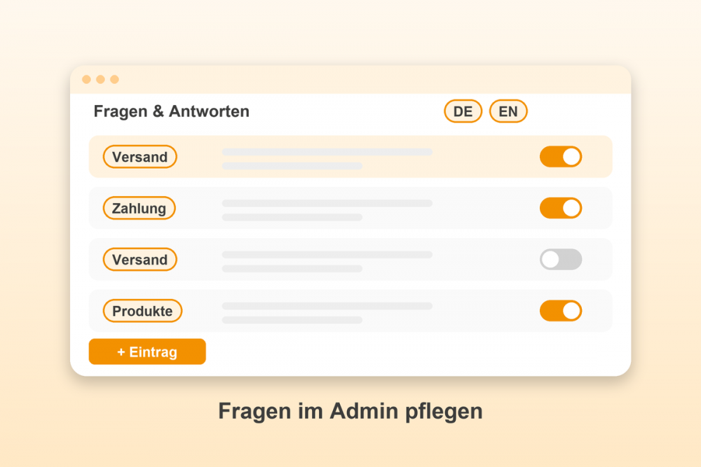 FAQ-Seite für Gambio: Fragen im Admin pflegen