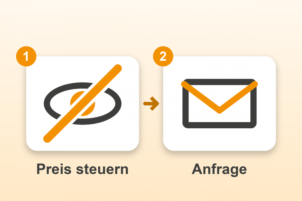 Preis auf Anfrage nach Kundengruppe für Gambio in zwei Schritten: Preis steuern, Anfrage